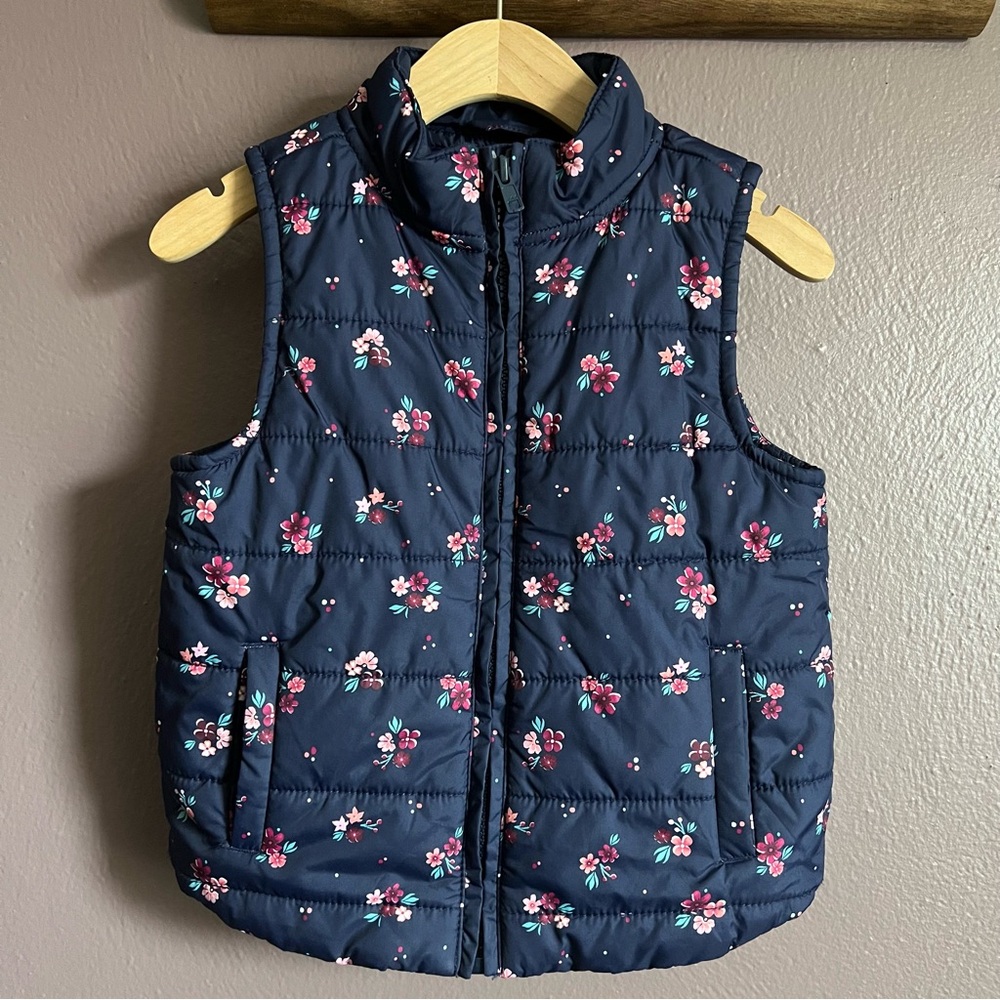 Gymboree Floral Kids Puffer Vest